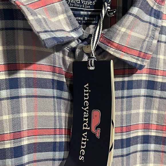 (Sold)VINEYARD VINES NWT Mens Slim Longshore Flannel Button Down Shirt, L - Picture 5 of 8